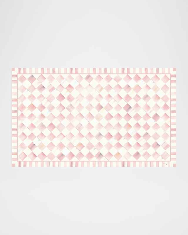 Rosy Check Floor Mat, 3' x 5'